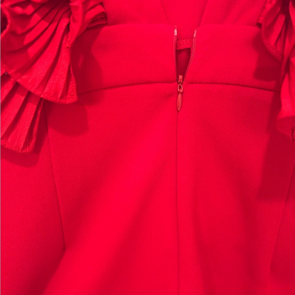 Elegant Red Ruffled Jumpsuit - Picture 2 of 5